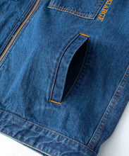 Load image into Gallery viewer, EMBROIDERY ZIPPED DENIM JACKET
